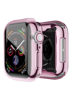 Hot Sale For Apple 7 Generation Watch Case Apple Watch7654321 Electroplated TPU All-inclusive Case-Color:Rose Powder-Exterior Dimension:45mm Carton Packaging