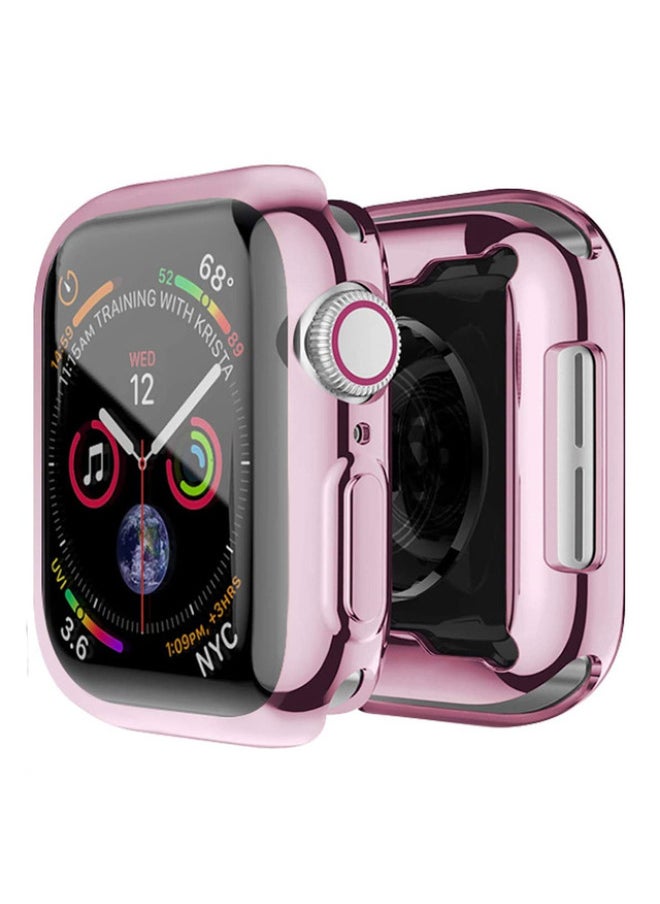 Generic - Hot Sale For Apple 7 Generation Watch Case Apple Watch7654321 Electroplated TPU All-inclusive Case-Color:Rose Powder-Exterior Dimension:45mm Carton Packaging - Image 1