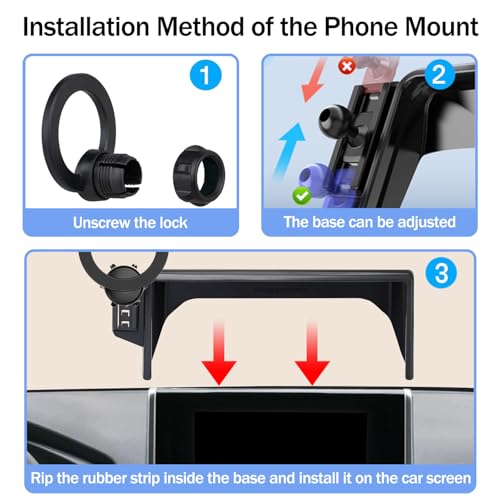 Hesanzol Car Phone Holder for Toyota RAV4 2025 2019-2024 7/8-Inch Screen, Cell Phone Mount Compatible with MagSafe - Image 5