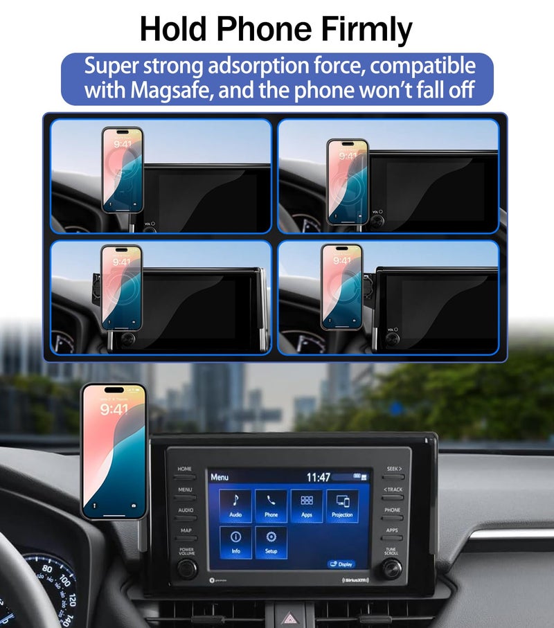 Hesanzol Car Phone Holder for Toyota RAV4 2025 2019-2024 7/8-Inch Screen, Cell Phone Mount Compatible with MagSafe - Image 4