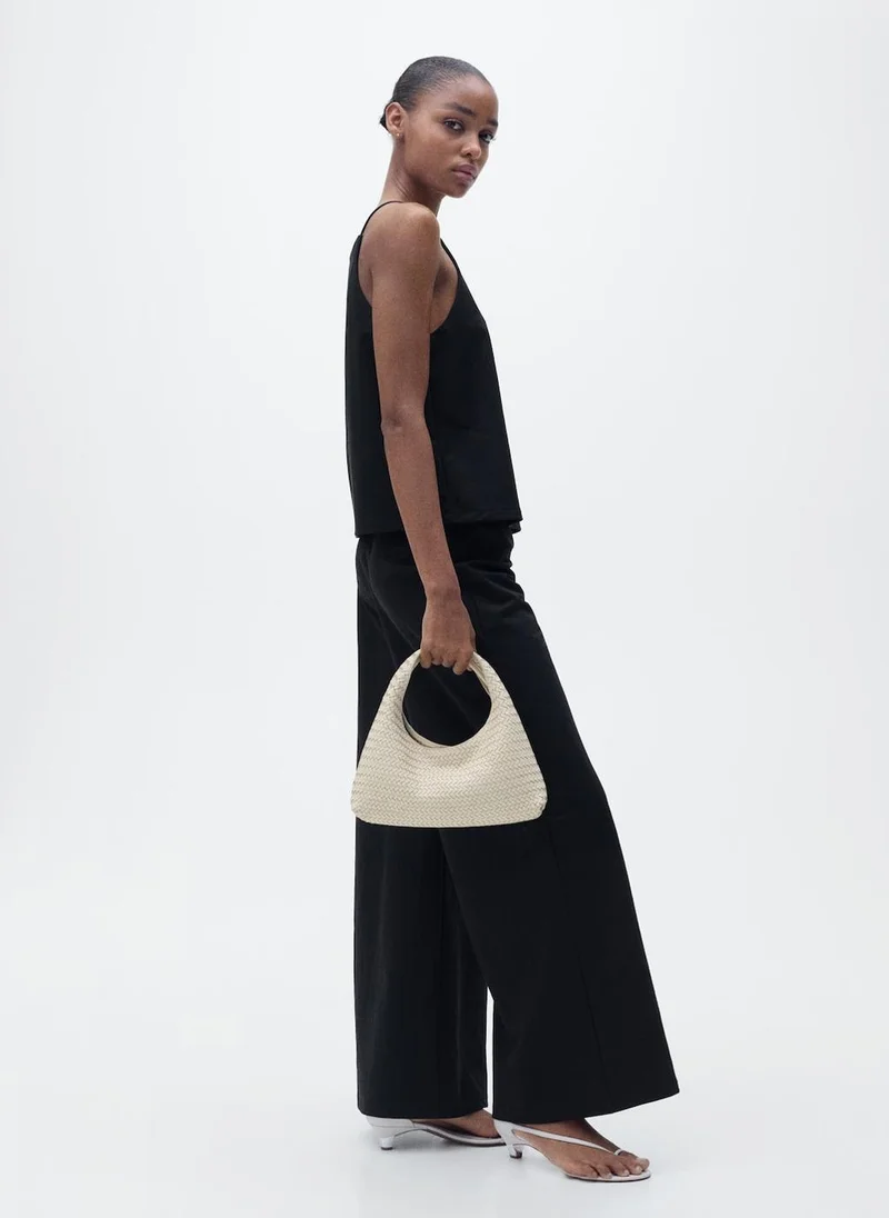 MANGO Cropped Palazzo Trousers