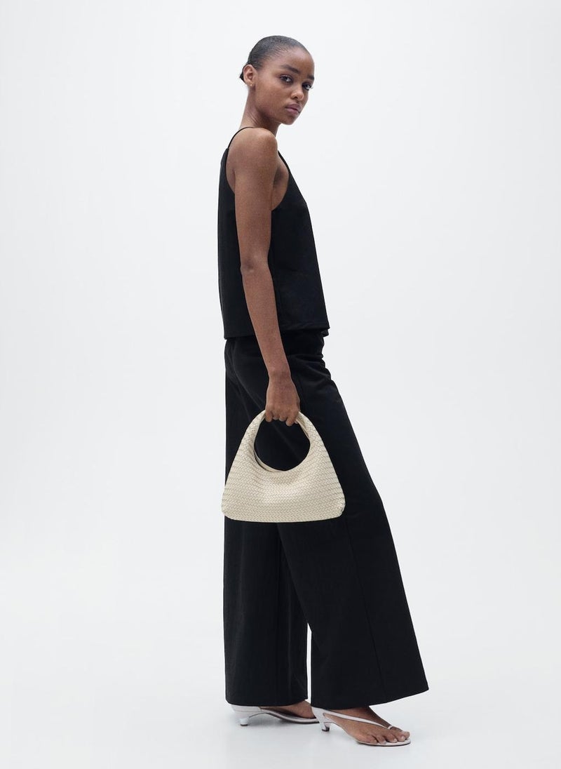 MANGO - Cropped Palazzo Trousers - Image 1