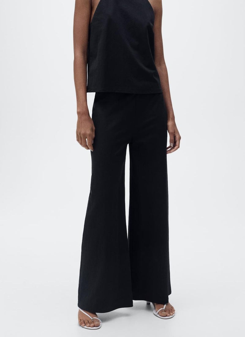 MANGO - Cropped Palazzo Trousers - Image 1