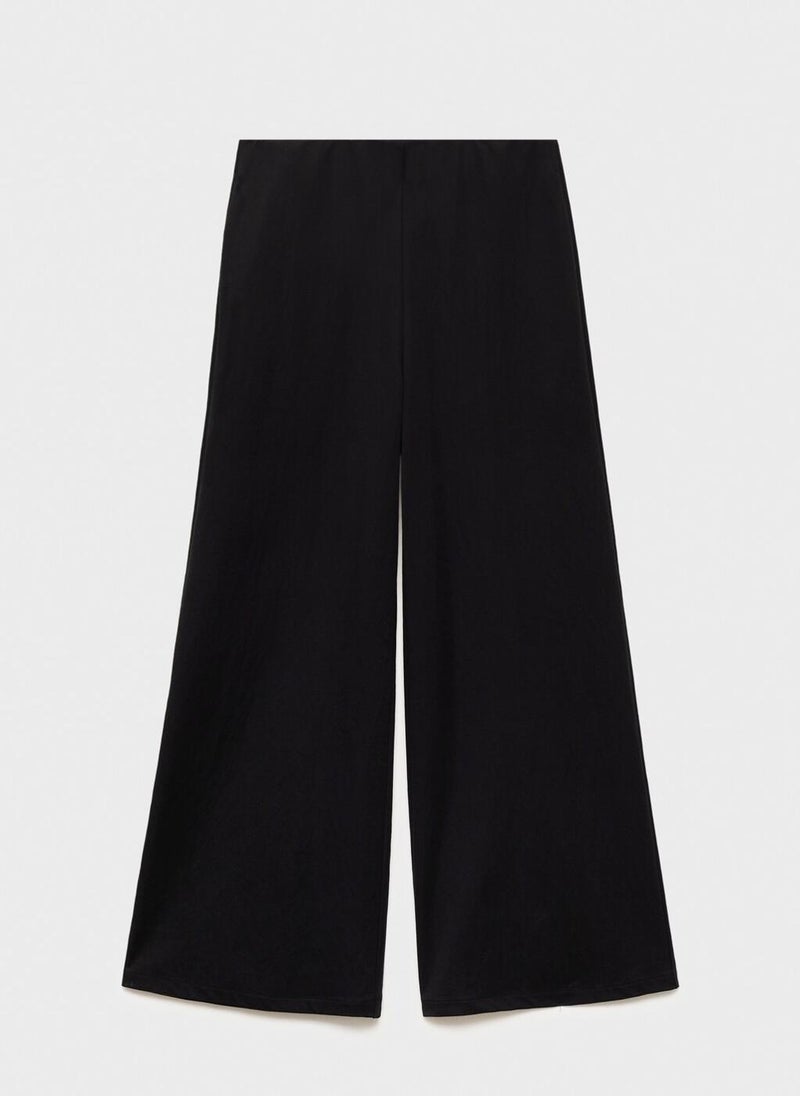 MANGO - Cropped Palazzo Trousers - Image 1