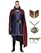 CICOCI Adults Strange Costume Cosplay Dr Cape For Men Jumpsuit Ring Props with Magic Power Necklacesize 170 - Image 3