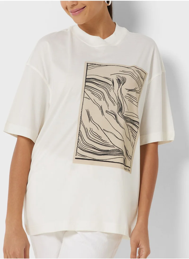 CALVIN KLEIN Round Neck Printed T-Shirt