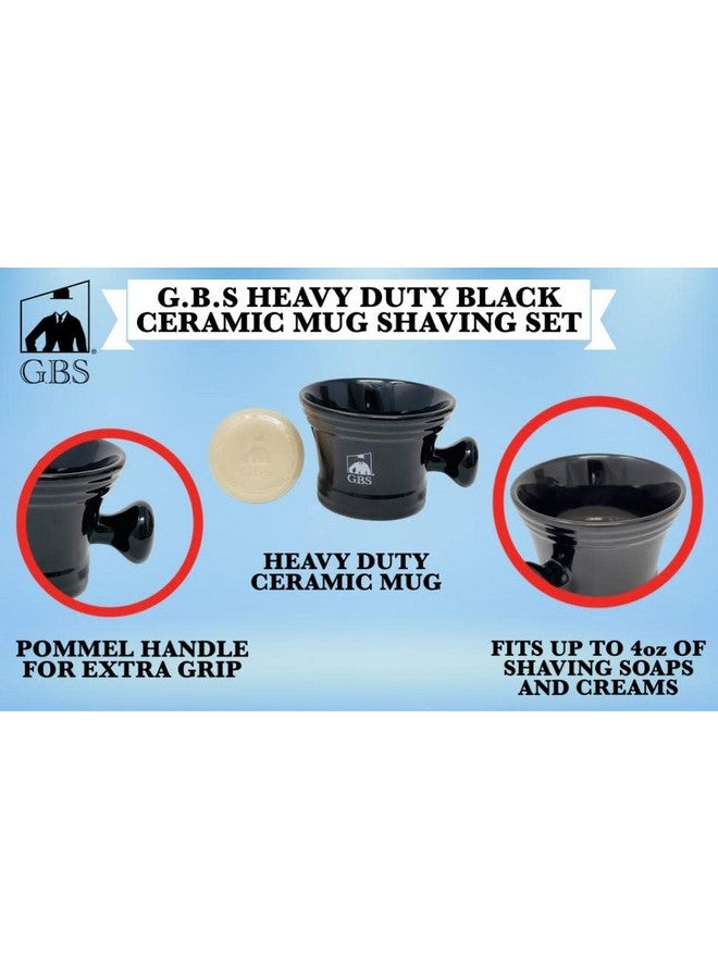 G.B.S Men'S Shaving Set Short Handle Heavyduty Rubber Coated De Razor And Mug Natural Soap Blades Shaving Brush And Razor Stand After Shave Balm Preshave Oil - Image 2