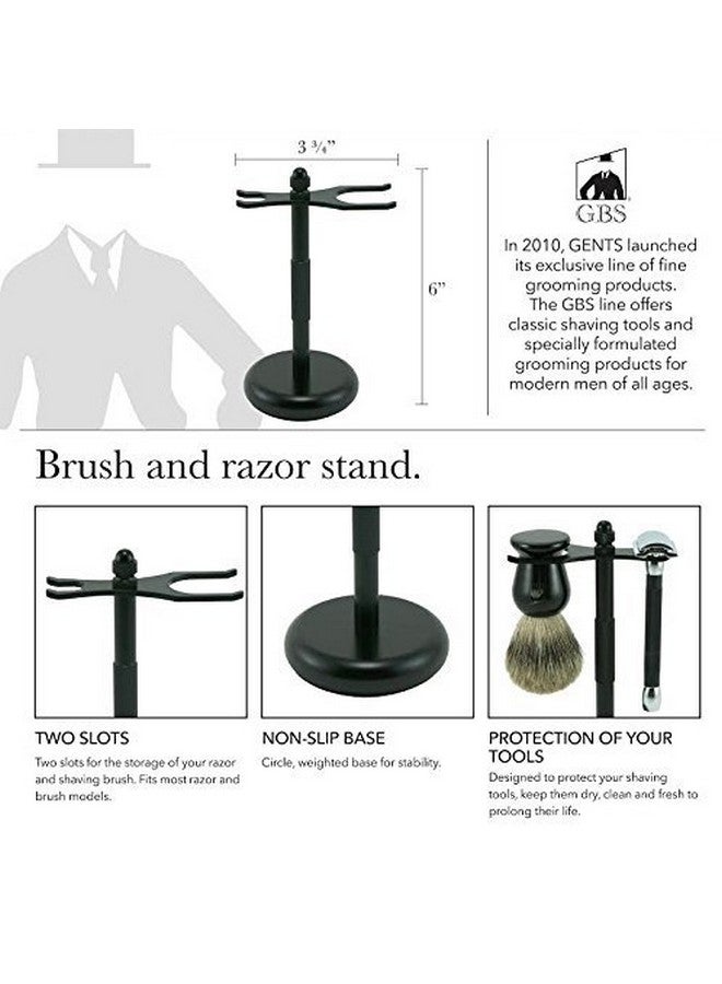 G.B.S Men'S Shaving Set Short Handle Heavyduty Rubber Coated De Razor And Mug Natural Soap Blades Shaving Brush And Razor Stand After Shave Balm Preshave Oil - Image 3