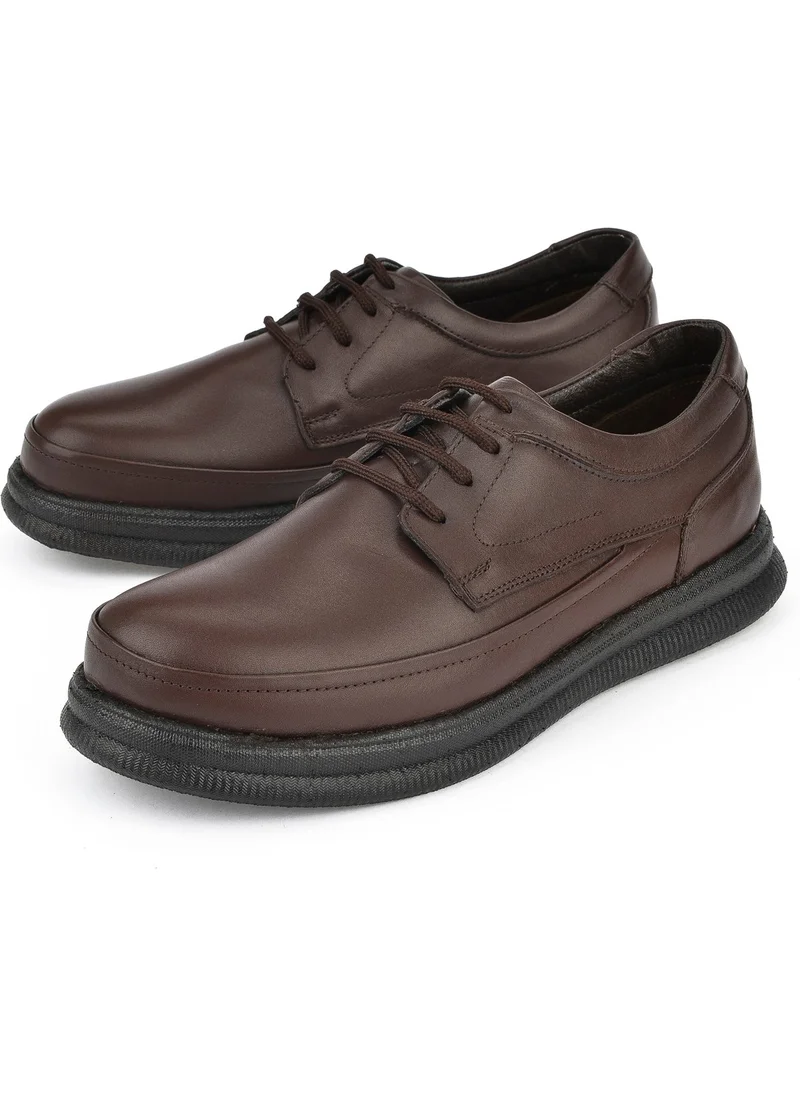 زيا , Men's Leather Comfort Shoes 14310ZCL04 Brown