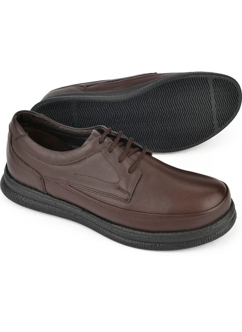 زيا , Men's Leather Comfort Shoes 14310ZCL04 Brown