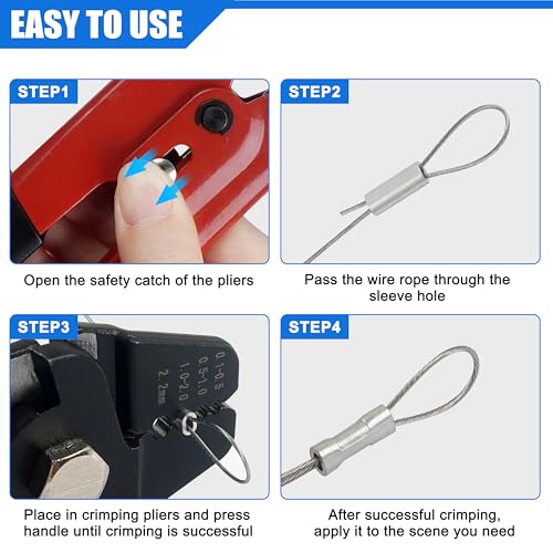 OROOTL Fishing Crimping Tool Kit, Fishing Crimp Pliers with 500pcs Crimp Sleeves Beads Set, Heavy Duty Wire Leader Rope Crimper Tool Wire Cutter Aluminum Copper Loop Sleeves - Image 5