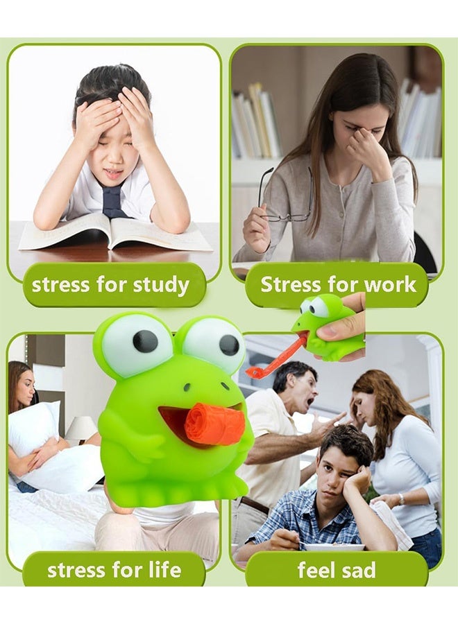 2 Pack Squeeze Stress Frog Toys,Tongue Sticking Out, Novelty Relief Squeeze Toys Frogs Stress Screaming Gags for Kids Adults - Image 2