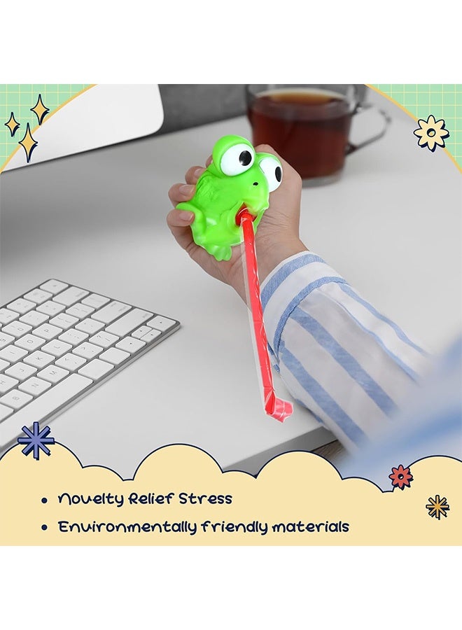 2 Pack Squeeze Stress Frog Toys,Tongue Sticking Out, Novelty Relief Squeeze Toys Frogs Stress Screaming Gags for Kids Adults - Image 4