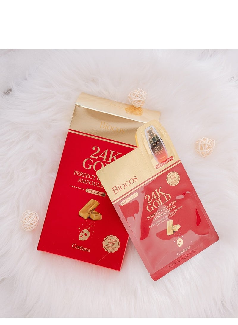 BIOCOS 24K Gold Perfect Collangen Ampoule & Mask - Image 2