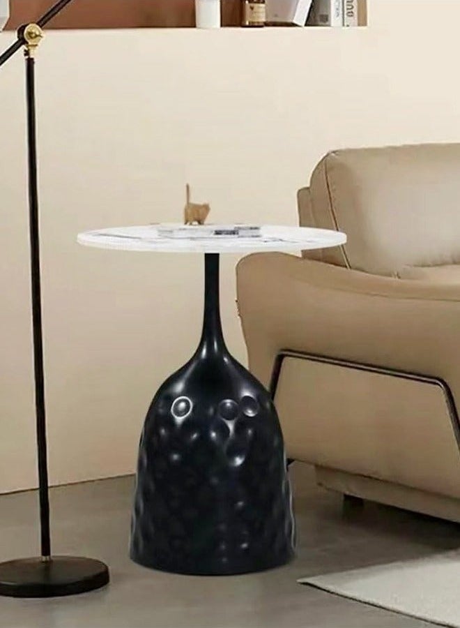 Raffine 1 Piece Modern Stylish Side Tables Round Design with Sleek Finish Versatile and Space Saving Accent Tables for Living Room Bedroom Office Perfect for Small Spaces 58x50 cm - Image 4