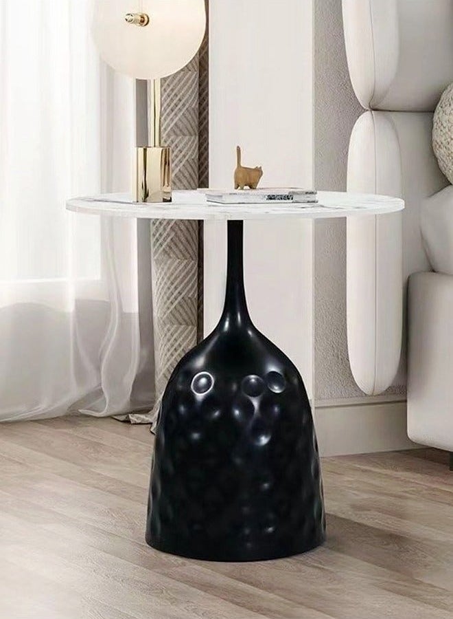 Raffine 1 Piece Modern Stylish Side Tables Round Design with Sleek Finish Versatile and Space Saving Accent Tables for Living Room Bedroom Office Perfect for Small Spaces 58x50 cm - Image 1