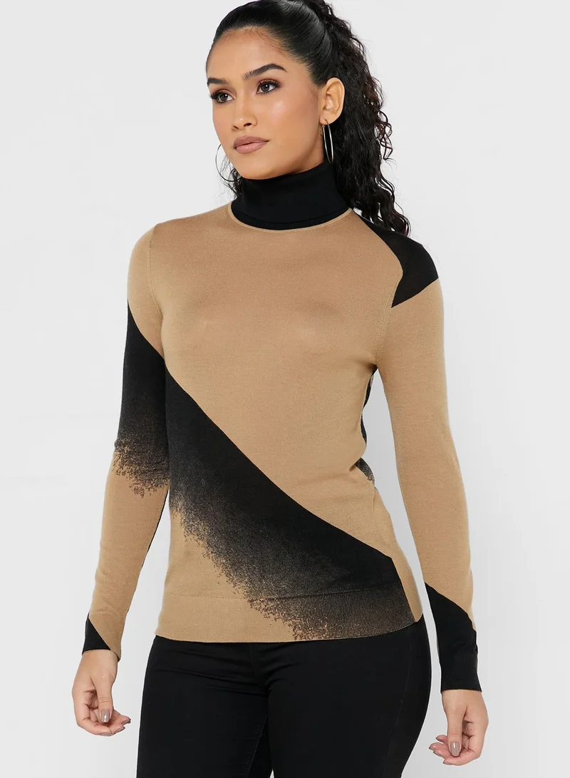 CALVIN KLEIN High Neck Contrast Detail Sweater