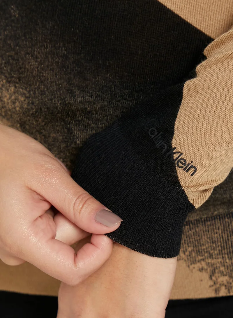 CALVIN KLEIN High Neck Contrast Detail Sweater