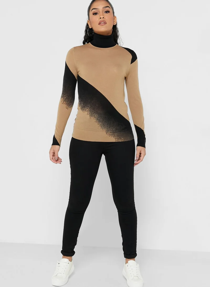 CALVIN KLEIN High Neck Contrast Detail Sweater