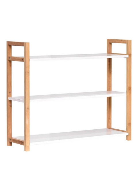 MDF Bamboo Frame 3 Shelves Storage Rack 64 x 20 x 53 cm