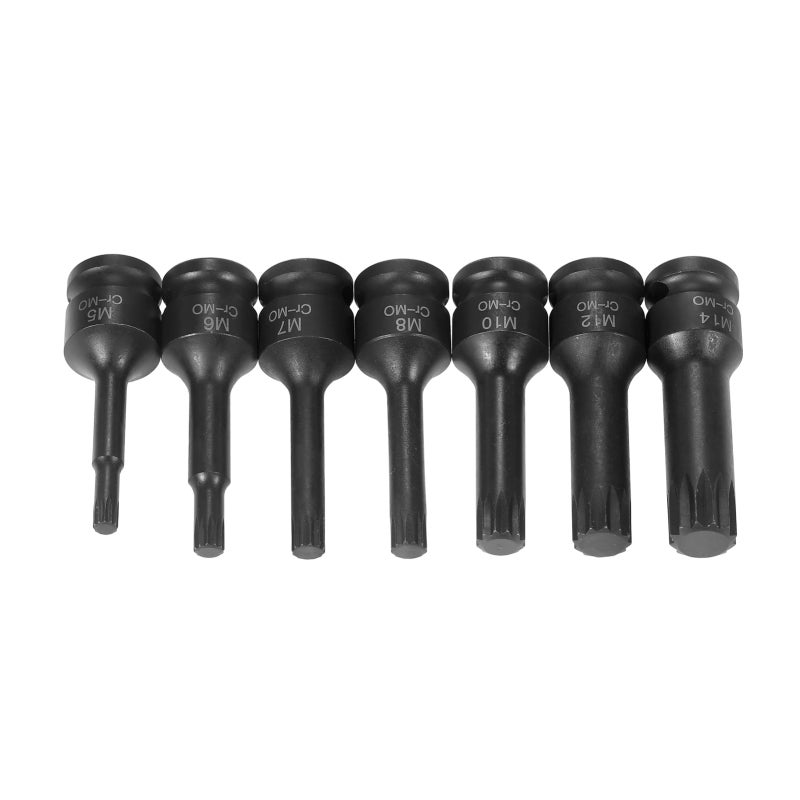 3/8 Inch Impact Socket Set: 7 Metric Sizes - 12 Point Design Cr-Mo Steel Impact Socket Set for Heavy-Duty Automotive Repair, Electrical Application - Image 3