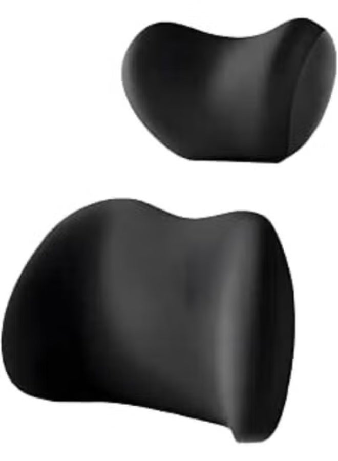 Ergonomic Support Kit for Car Seat and Office Chair, Lumbar and Neck Cushion Set, Adjustable Straps for Back and Spine Alignment, Memory Foam for Pain Relief. - Image 1