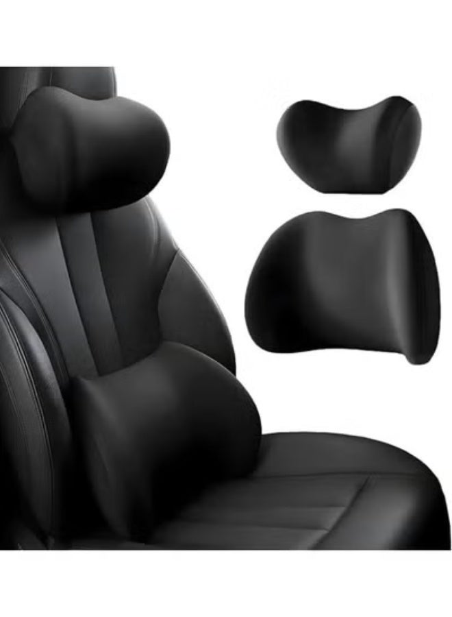 Ergonomic Support Kit for Car Seat and Office Chair, Lumbar and Neck Cushion Set, Adjustable Straps for Back and Spine Alignment, Memory Foam for Pain Relief. - Image 3
