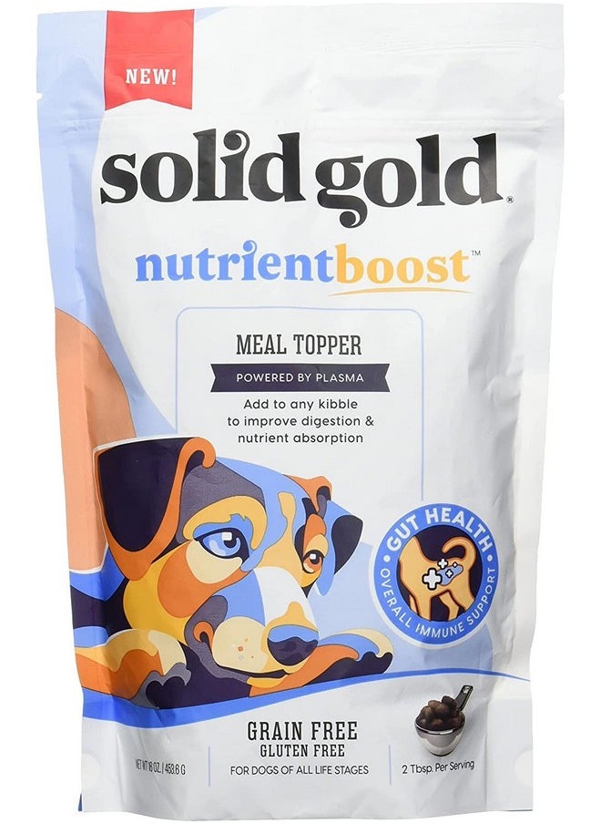 solid gold - Nutrientboost Meal Topper For Dogs  Plasma Infused Dog Food Topper & Treats  Gut Health & Immune System Support  Grain Free Additive With Vitamins, Minerals, Protein & Amino Acids  1 Lb - Image 1