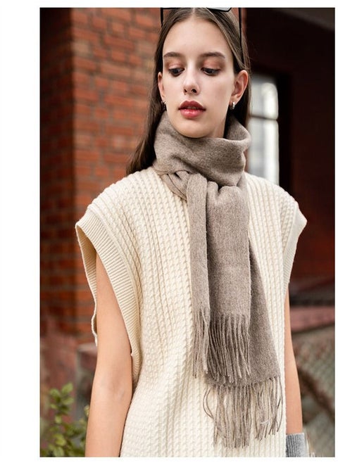 Solid Color Soft And Comfortable Wool Scarf