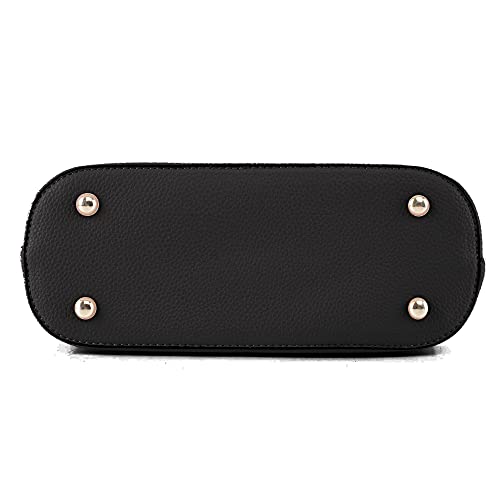 SG SUGU Lunar Lightweight Medium Dome Crossbody Bag Shoulder Bag with Double Tassels | Zipper Pocket | Adjustable Strap|Black - Image 5