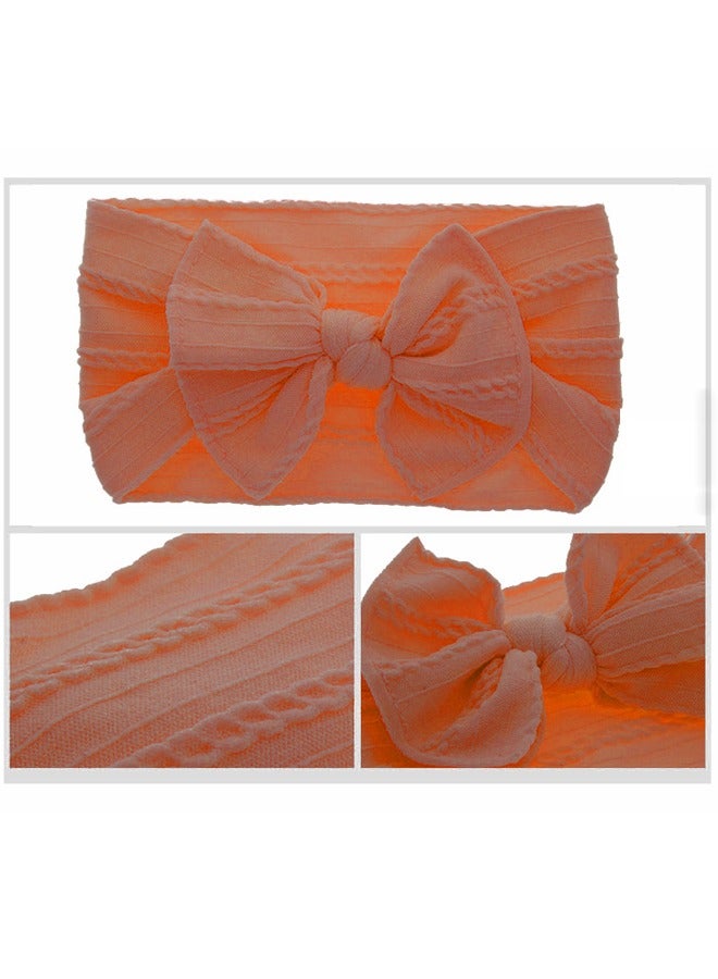 ربطة رأس نايلون الطفل الممددة، ربطة رأس قوس النمط الملتوي، ربطة رأس خيالية، مناسبة للأطفال من عمر صفر إلى 3 سنوات (برغندي وبرتقالي) - Image 3