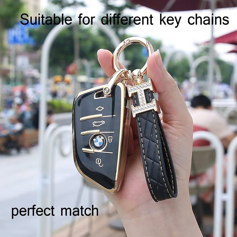 Elegananccy for BMW Key fob Cover, Soft Full Protection Key Case Shell for BMW 2 5 6 7 Series X1 X2 X3 X5 X6 X7 Premium Anti-dust Anti-Break Protection (Black) - Image 2