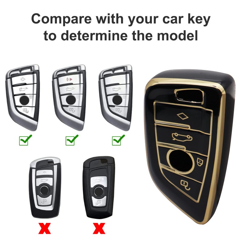 Elegananccy for BMW Key fob Cover, Soft Full Protection Key Case Shell for BMW 2 5 6 7 Series X1 X2 X3 X5 X6 X7 Premium Anti-dust Anti-Break Protection (Black) - Image 3