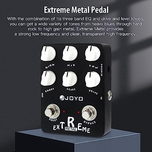 JOYO Metal Distortion Pedal with 3 Band EQ and Low-Mid-High Gain Boost for Electric Guitar Effect - Bypass (Extreme Metal JF-17) - Image 2