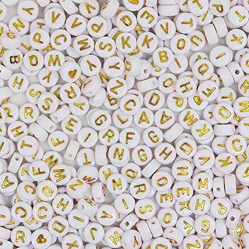 Melius Acrylic Gold Letter Beads, 1450 Pcs 4x7mm Round Alphabet Beads in 28 Grid Box for Jewelry Making, DIY Bracelets, Necklaces, Key Chains, Bracelets - Image 5