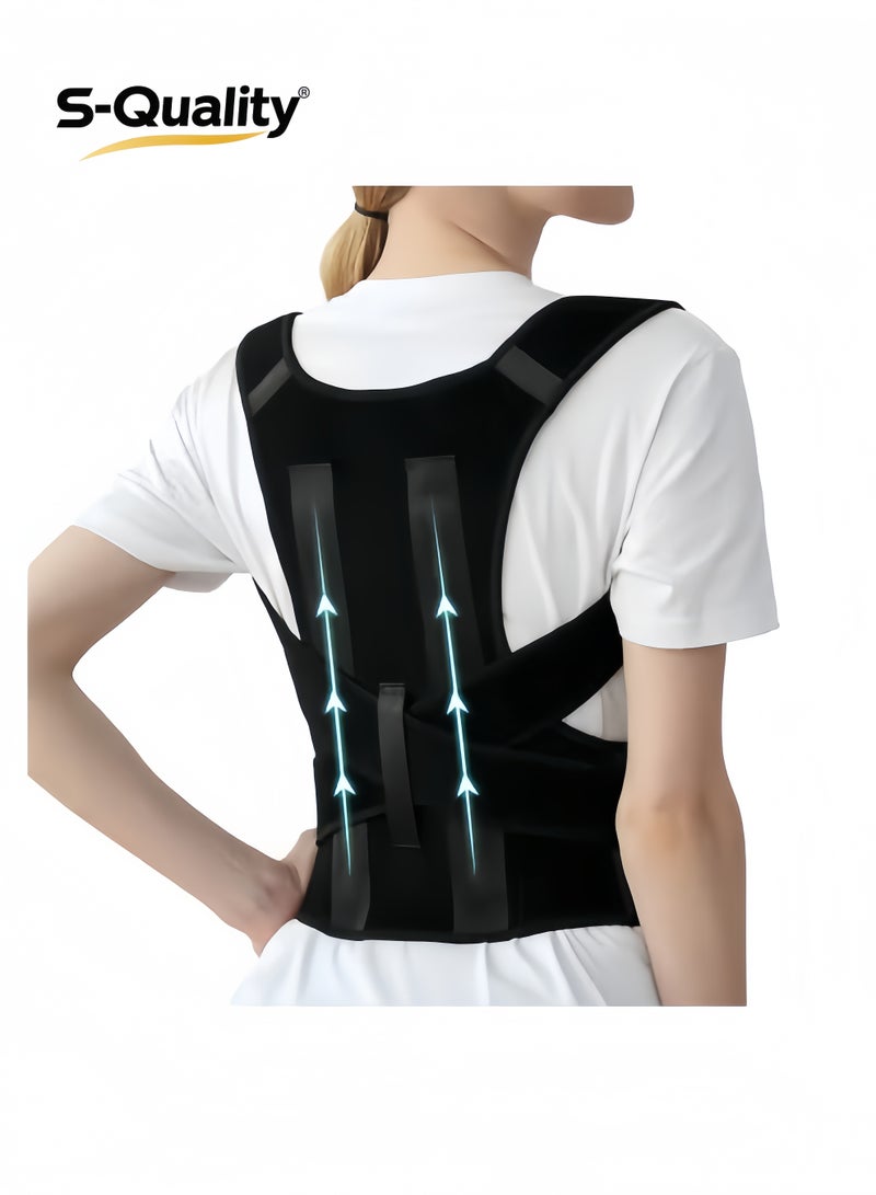 S-Quality Posture Corrector for Women and Men, Adjustable Breathable Back Straightener, Upper Back Brace for Clavicle Support and Providing Pain Relief from Neck, Back Shoulder Improve Temperament - Image 1
