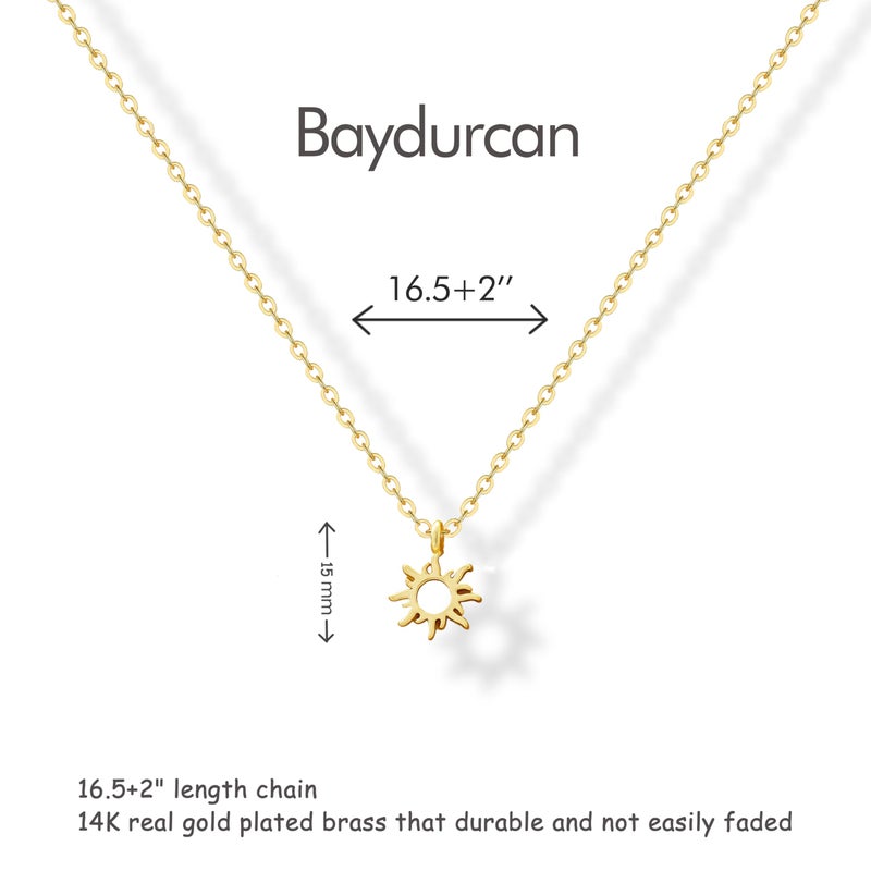 Baydurcan Gold Sun Necklace Friendship Gifts for Women Friends Cheer Up Gifts for Women (Sun) - Image 5