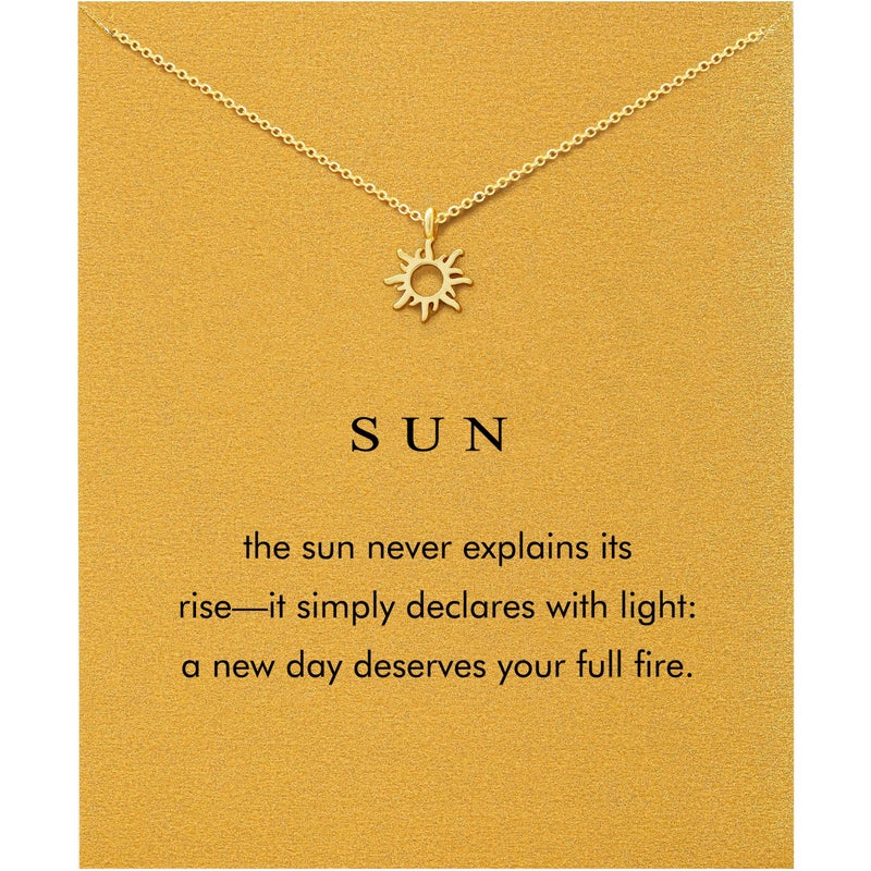 Baydurcan Gold Sun Necklace Friendship Gifts for Women Friends Cheer Up Gifts for Women (Sun) - Image 1