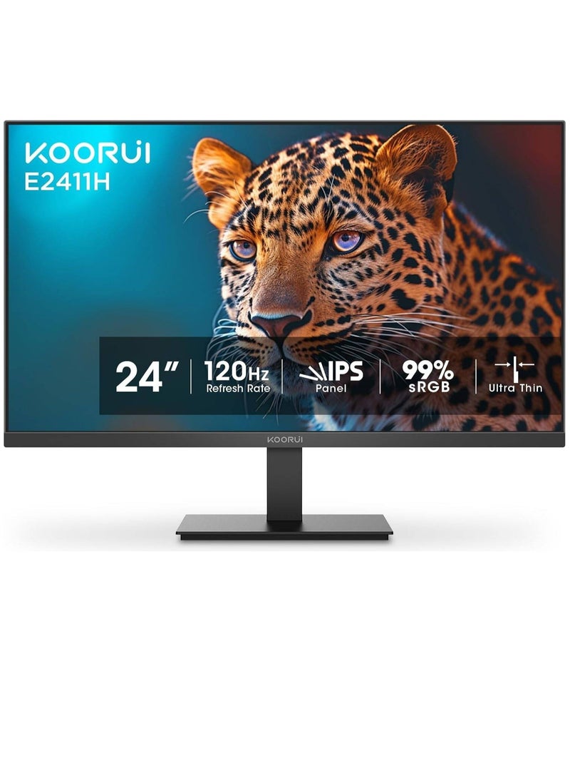 KOORUI KOORUI E2411H Office Monitor, 24" IPS Display, FHD Resolution, 120Hz Refresh Rate, Black | E2411H - Image 1
