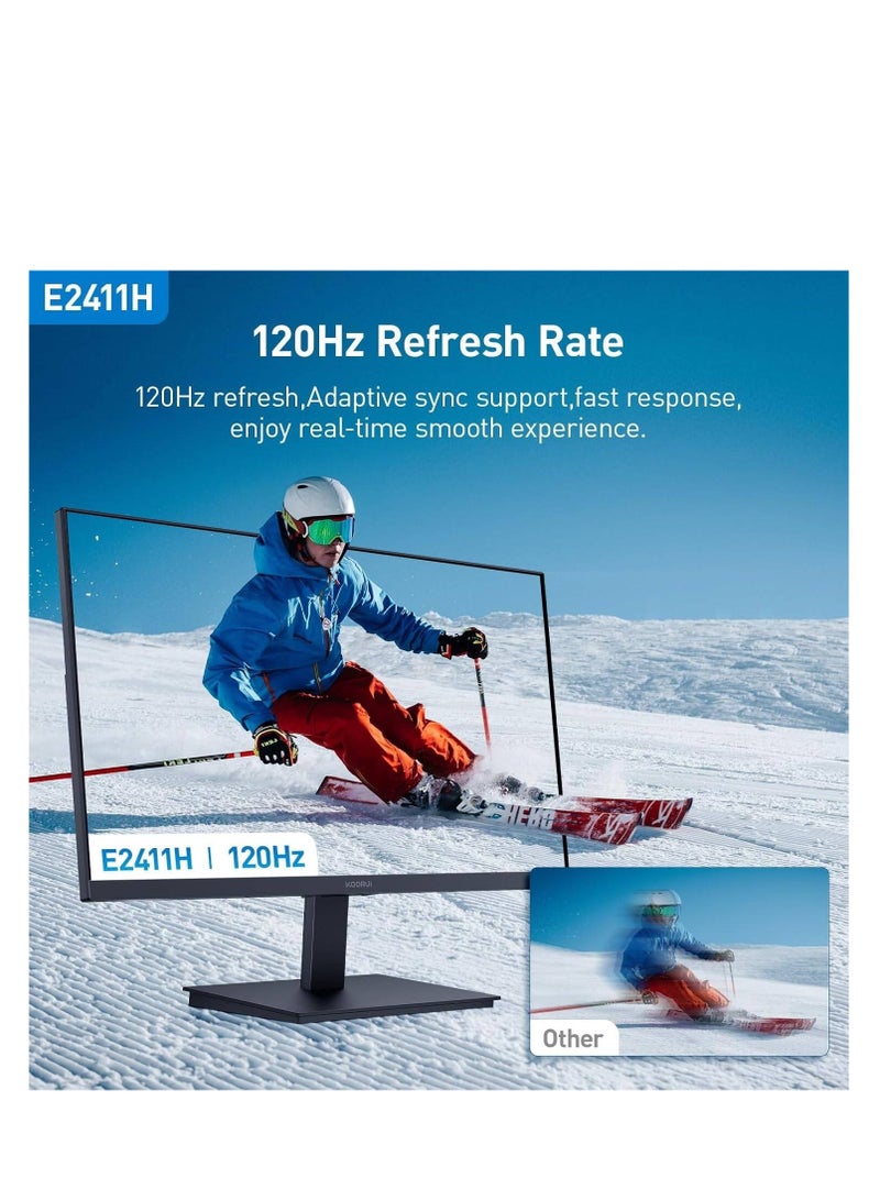 KOORUI KOORUI E2411H Office Monitor, 24" IPS Display, FHD Resolution, 120Hz Refresh Rate, Black | E2411H - Image 3