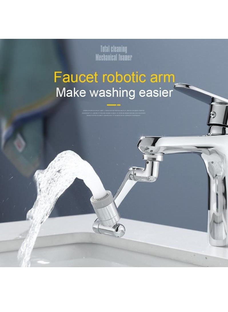 Generic - Universal 1080 Degree Rotating Faucet Extender Large Angle Adjustment Rotating Robotic Arm Water Nozzle Faucet Aerator Kitchen Tap Splash Filter Faucet Bubbler for Eyewash Gargle With 2 Water Outlet M - Image 1
