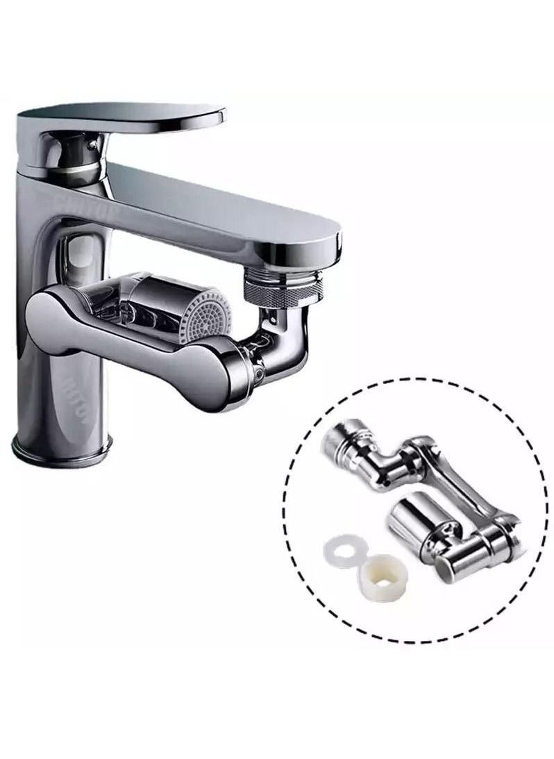Generic - Universal 1080 Degree Rotating Faucet Extender Large Angle Adjustment Rotating Robotic Arm Water Nozzle Faucet Aerator Kitchen Tap Splash Filter Faucet Bubbler for Eyewash Gargle With 2 Water Outlet M - Image 1