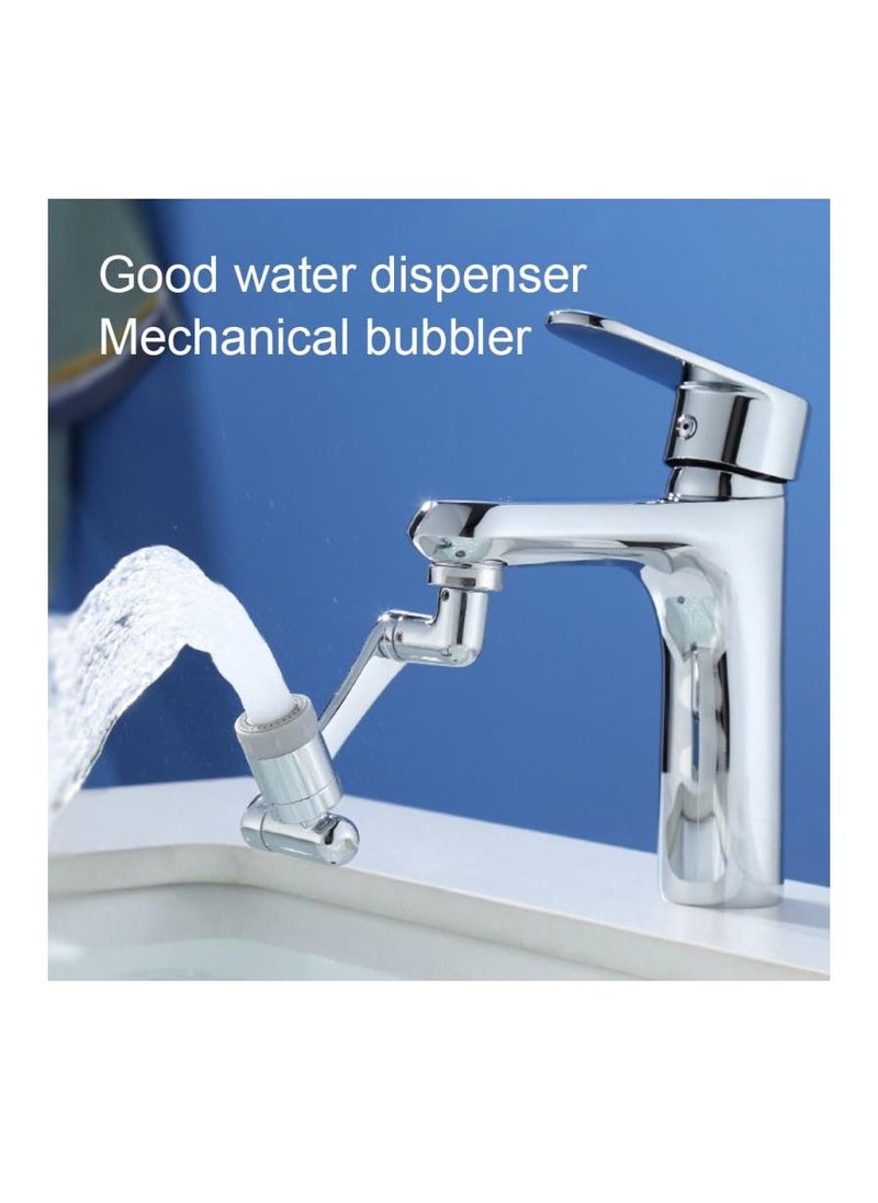 Generic - Universal 1080 Degree Rotating Faucet Extender Large Angle Adjustment Rotating Robotic Arm Water Nozzle Faucet Aerator Kitchen Tap Splash Filter Faucet Bubbler for Eyewash Gargle With 2 Water Outlet M - Image 1