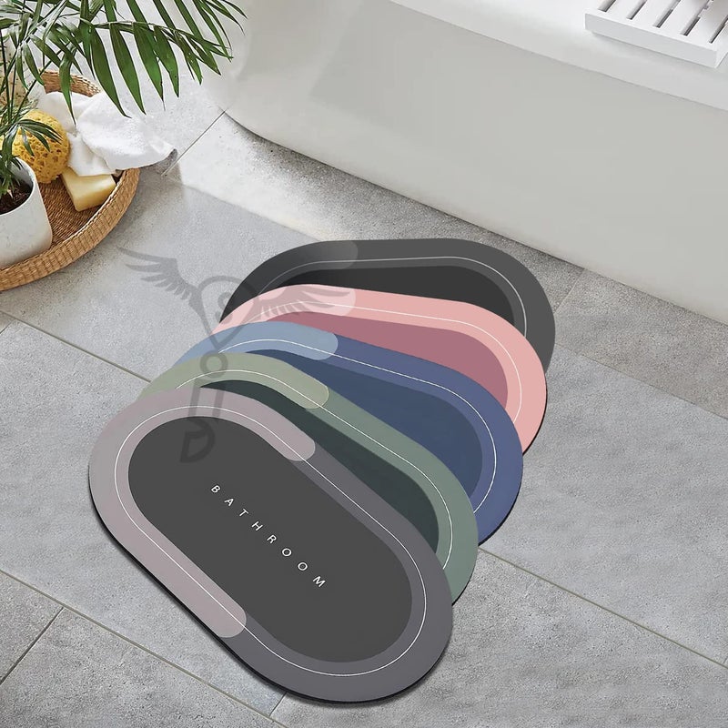 GALENO Soft Silicone Bathroom Mat Diatomite Door Mat AntiSlip Bath Mat Quick Drying Absorbent Mat for Home and Kitchen 40 x 60 cm Color as per Availability - Image 1