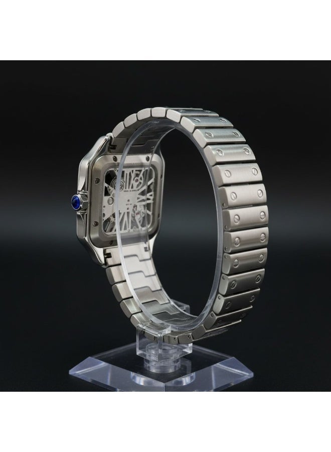 TOMRICH Royal Skeleton  Men’s Watch Stainless Steel Square Dial Luxury Mechanical Wrist Watch TR1005M Silver - Image 5