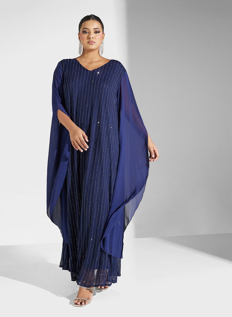 Khizana Plus size kaftan with sheer sleeves - Image 4