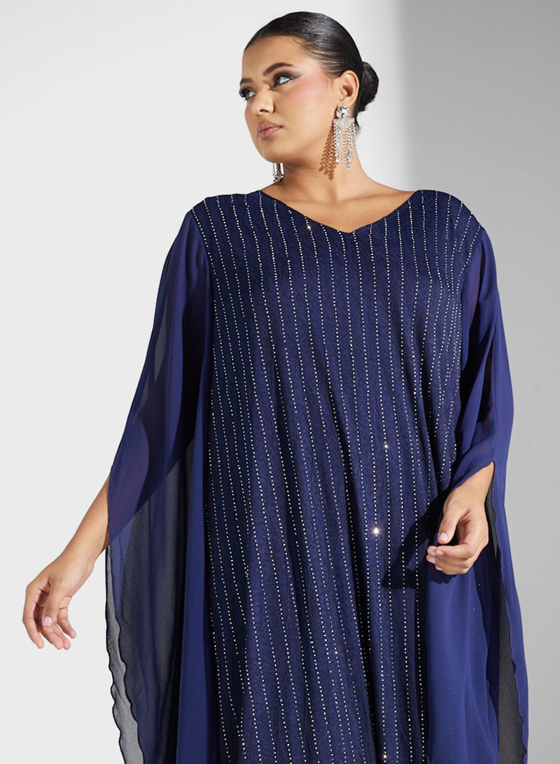 Khizana Plus size kaftan with sheer sleeves - Image 3