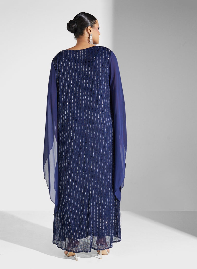 Khizana Plus size kaftan with sheer sleeves - Image 2