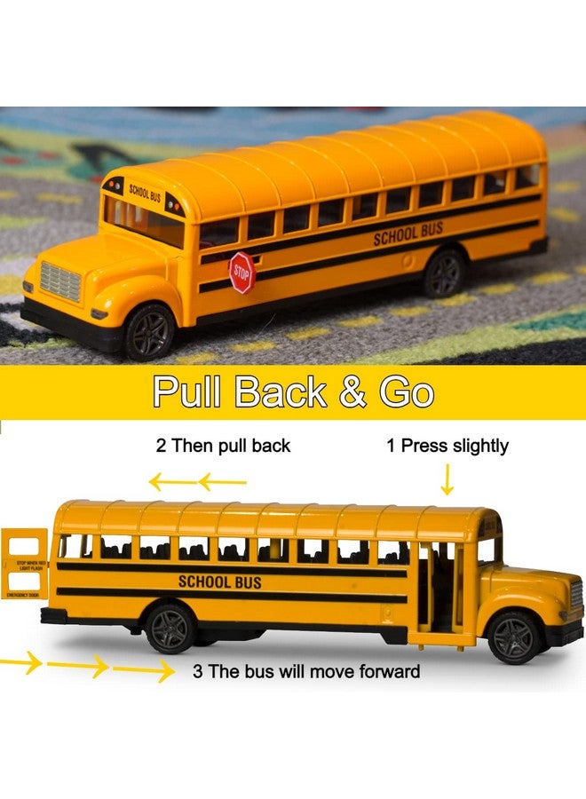 ArtCreativity Yellow School Bus Toy for Kids - 8.5 Inch Pull Back Car with Cool Opening Doors and Rubber Tires - Durable Diecast School Bus - Best Birthday Gift for Boys and Girls - Image 2