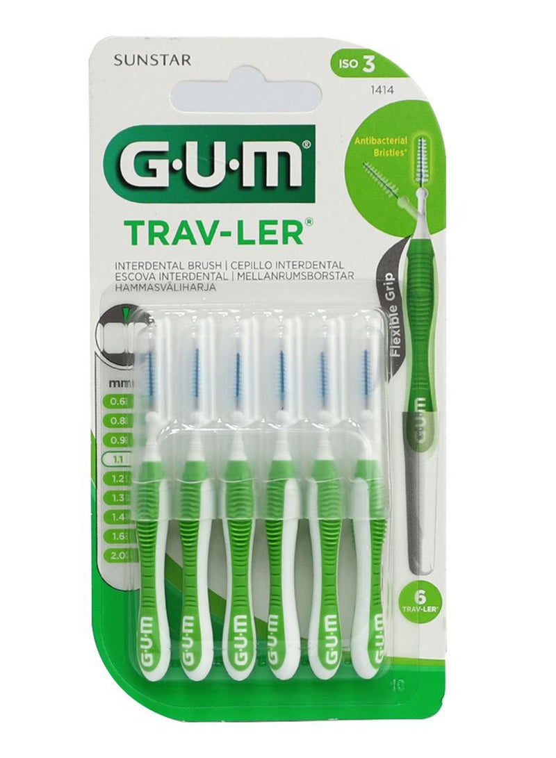 Butler Gum Traveler Interdental Brush Green, 1S